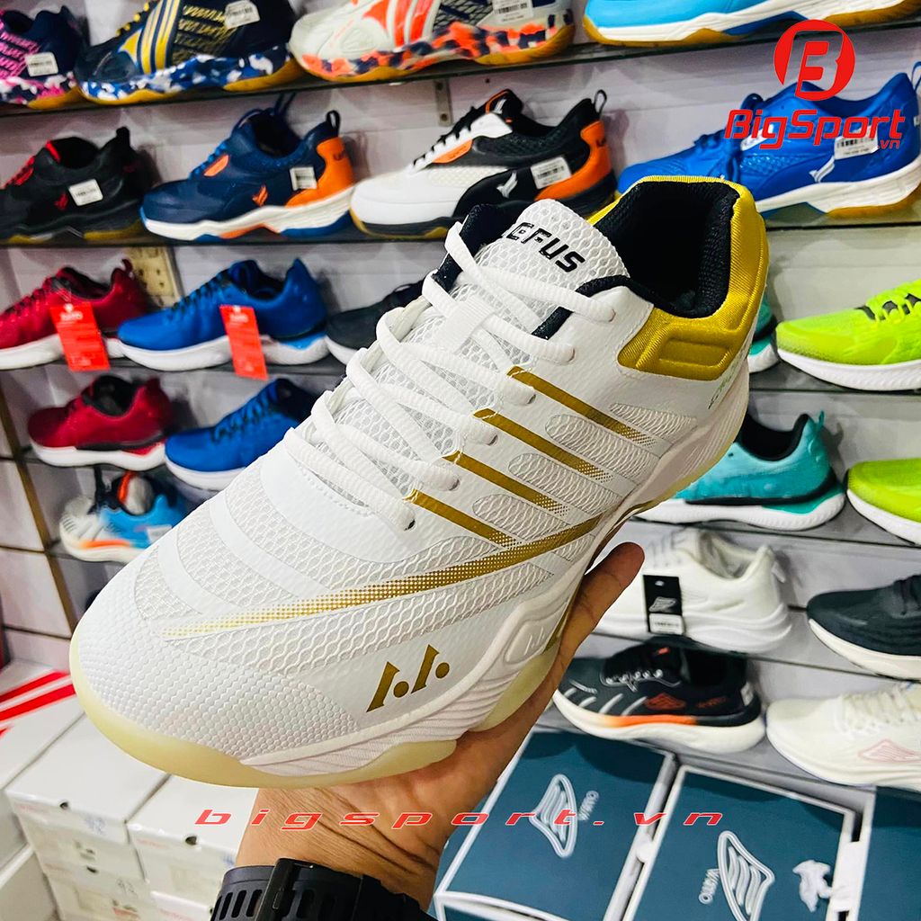 Giày cầu lông Lefus L026 màu trắng đồng