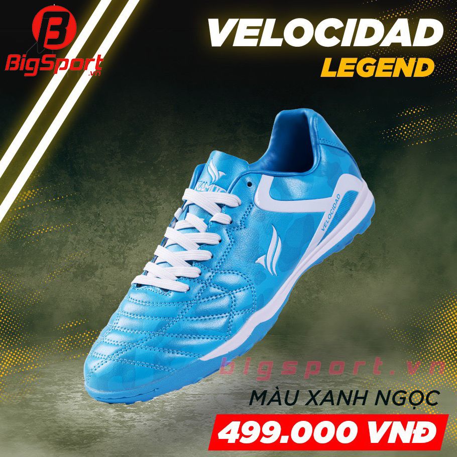 Giày đá bóng sân cỏ nhân tạo Kamito Velocidad Legend màu xanh ngọc