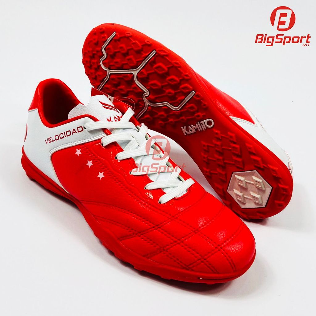 Giày đá bóng sân cỏ nhân tạo Kamito Velocidad màu đỏ chính hãng