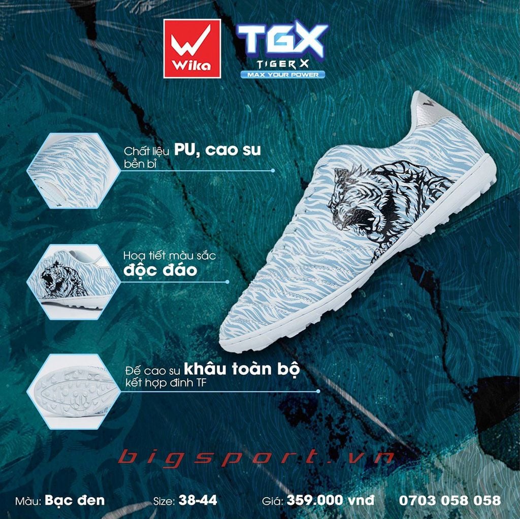 Giày đá bóng sân cỏ nhân tạo Wika Tiger X