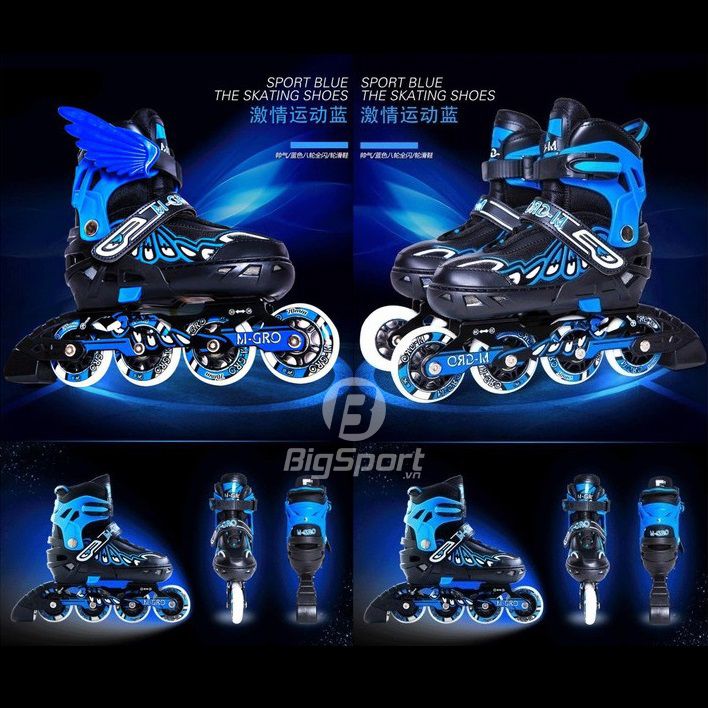 Giày trượt Patin M-Gro màu đen xanh