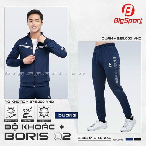 Quần dài thể thao nam Egan Boris 2 màu xanh đen