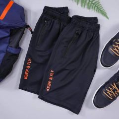 Quần short thể thao nam Keep Fly (đen cam)