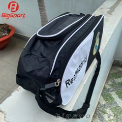 Túi đựng giày 2 ngăn Real Madrid màu đen phối trắng