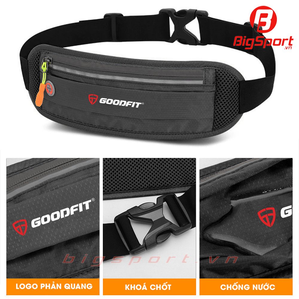 Túi đeo bao tử thể thao GoodFit GF116RB màu đen