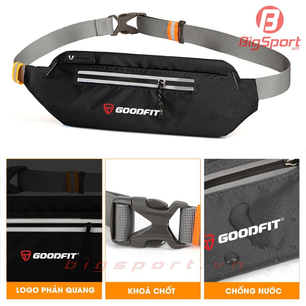 Túi đeo bao tử thể thao GoodFit GF118RB màu đen