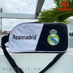 Túi đựng giày 2 ngăn Real Madrid màu đen phối trắng