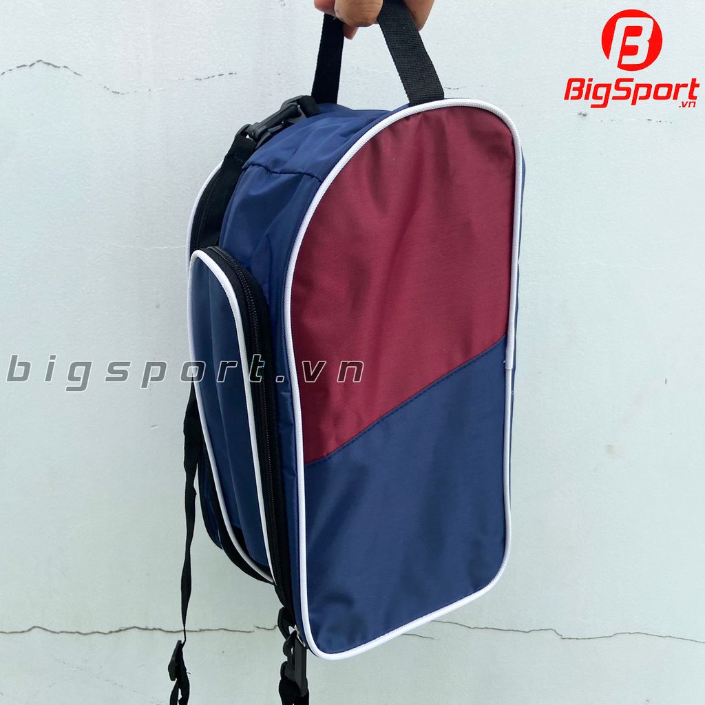 Túi đựng giày 2 ngăn Barcelona màu đỏ phối xanh