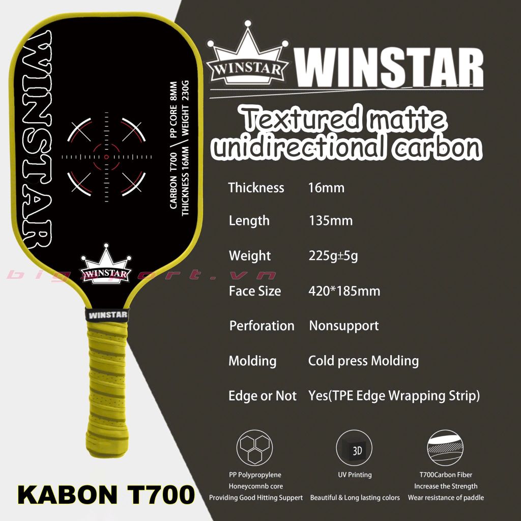 Vợt Pickleball Winstar Kabon T700