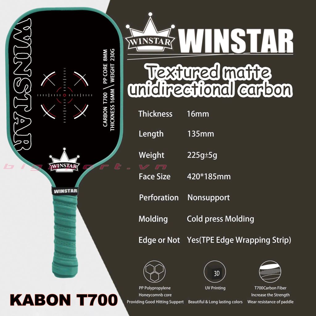 Vợt Pickleball Winstar Kabon T700