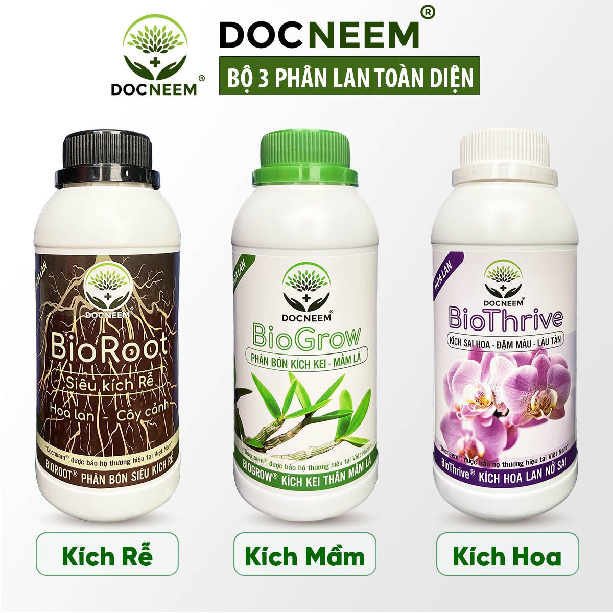  Bộ ba Phân bón hoa Lan toàn diện - Thương hiệu Docneem 