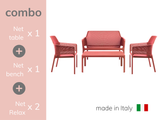 Combo Net Bench + 2 Net Relax + Net Table - made in Italy