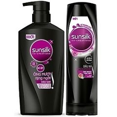 COMBO DẦU GỘI SUNSILK ÓNG MƯỢT RẠNG NGỜI 650G VÀ DẦU XẢ SUNSILK ÓNG MƯỢT RẠNG NGỜI 140G