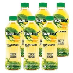 TRÀ CHANH SẢ LEMON TEA LEMONGRASS TEA FUZETEA CHAI 450ML