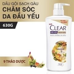 DẦU GỘI CLEAR BOTANIQUE 9 THẢO DƯỢC CHO DA ĐẦU YẾU 630GCLEART