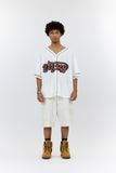  Áo khoác sơmi Jersey Degrey Baseball form rộng màu moca - BASEM 