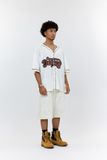  Áo khoác sơmi Jersey Degrey Baseball form rộng màu moca - BASEM 