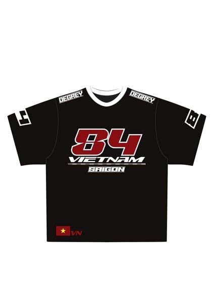  Áo thun Degrey Jersey cổ tim in hình thời trang thể thao nam nữ ss2 màu đen- JERD2 