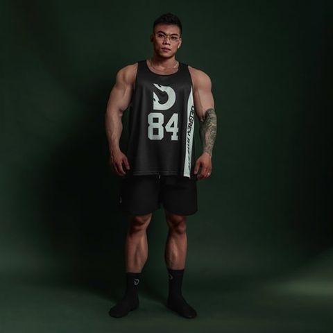  Áo ba lỗ Degrey Tanktop màu đen Big Logo D thể thao - TANKBIGD 