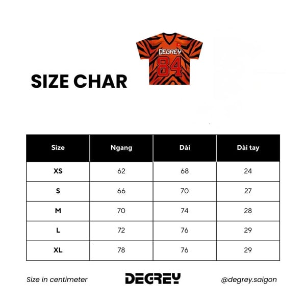  Áo thun thể thao màu cam TIGER Degrey Jersey 84 cổ tim - JERTIGER 