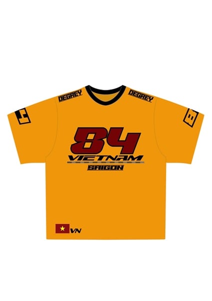  Áo thun Degrey Jersey cổ tim in hình thời trang thể thao nam nữ ss2 màu vàng- JERV2 