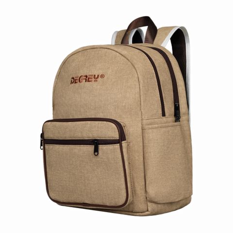  Degrey Small Size Double Simili màu nâu jean Basic Balo 2 Ngăn - LBBDMNAU 
