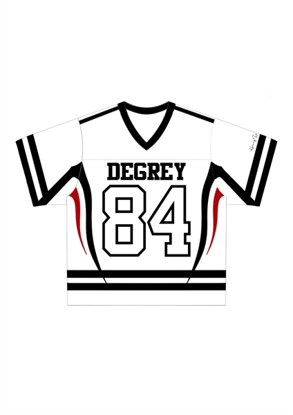  Áo thun thể thao màu TRẮNG CRIMSON Degrey Jersey Rex 84 cổ tim - JERCRIMT 