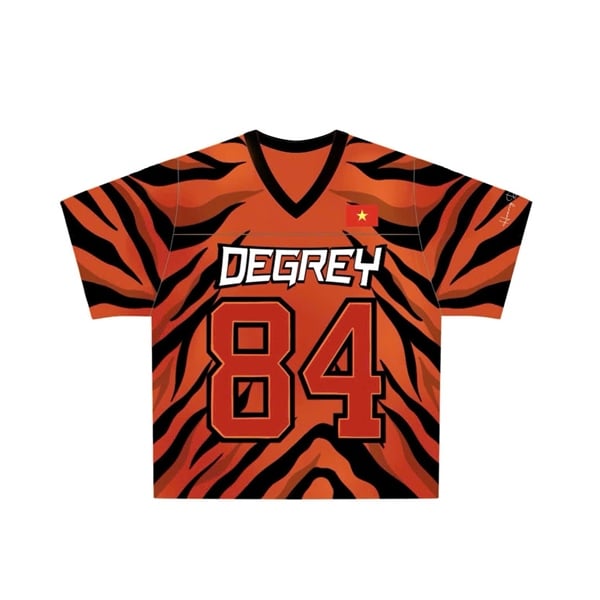  Áo thun thể thao màu cam TIGER Degrey Jersey 84 cổ tim - JERTIGER 