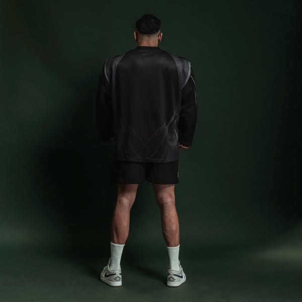  Áo thun tay dài màu đen Degrey Jersey long sleeve cổ tim thời trang thể thao Dark Fire Velocity - LONGDARK 