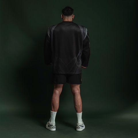  Áo thun tay dài màu đen Degrey Jersey long sleeve cổ tim thời trang thể thao Dark Fire Velocity - LONGDARK 