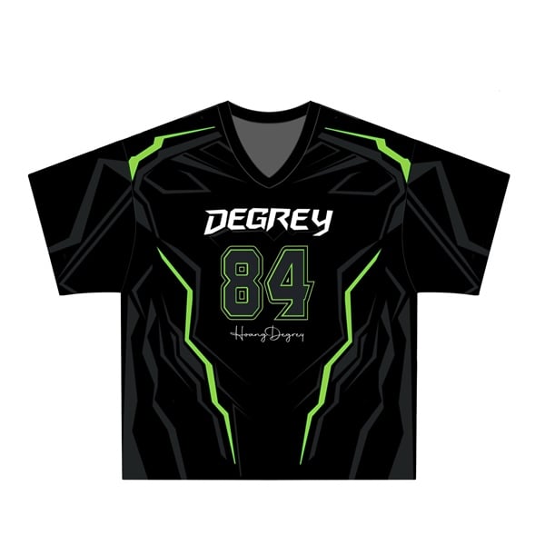  Áo thun thể thao màu CYBER GREEN NEON Degrey Jersey 84 cổ tim - JERCYBERG 