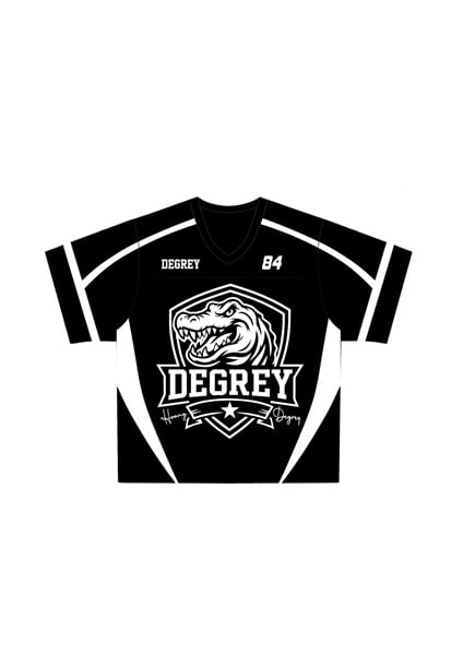  Áo thun thể thao màu ĐEN Degrey Jersey Rex 84 cổ tim - JERREXDEN 