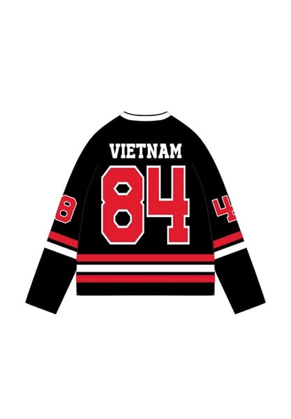  Áo thun tay dài Degrey Jersey long sleeve cổ tim in hình thời trang thể thao nam nữ màu đen- JERLONGD 