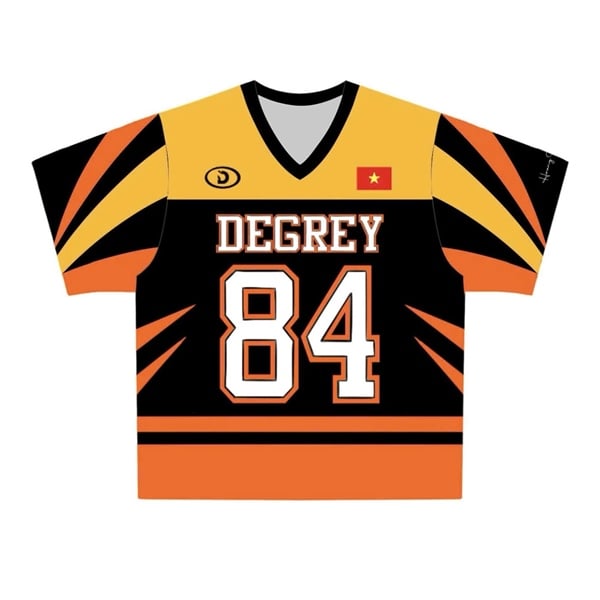  Áo thun thể thao màu CAM BLAZE Degrey Jersey 84 cổ tim - JERBLACAM 