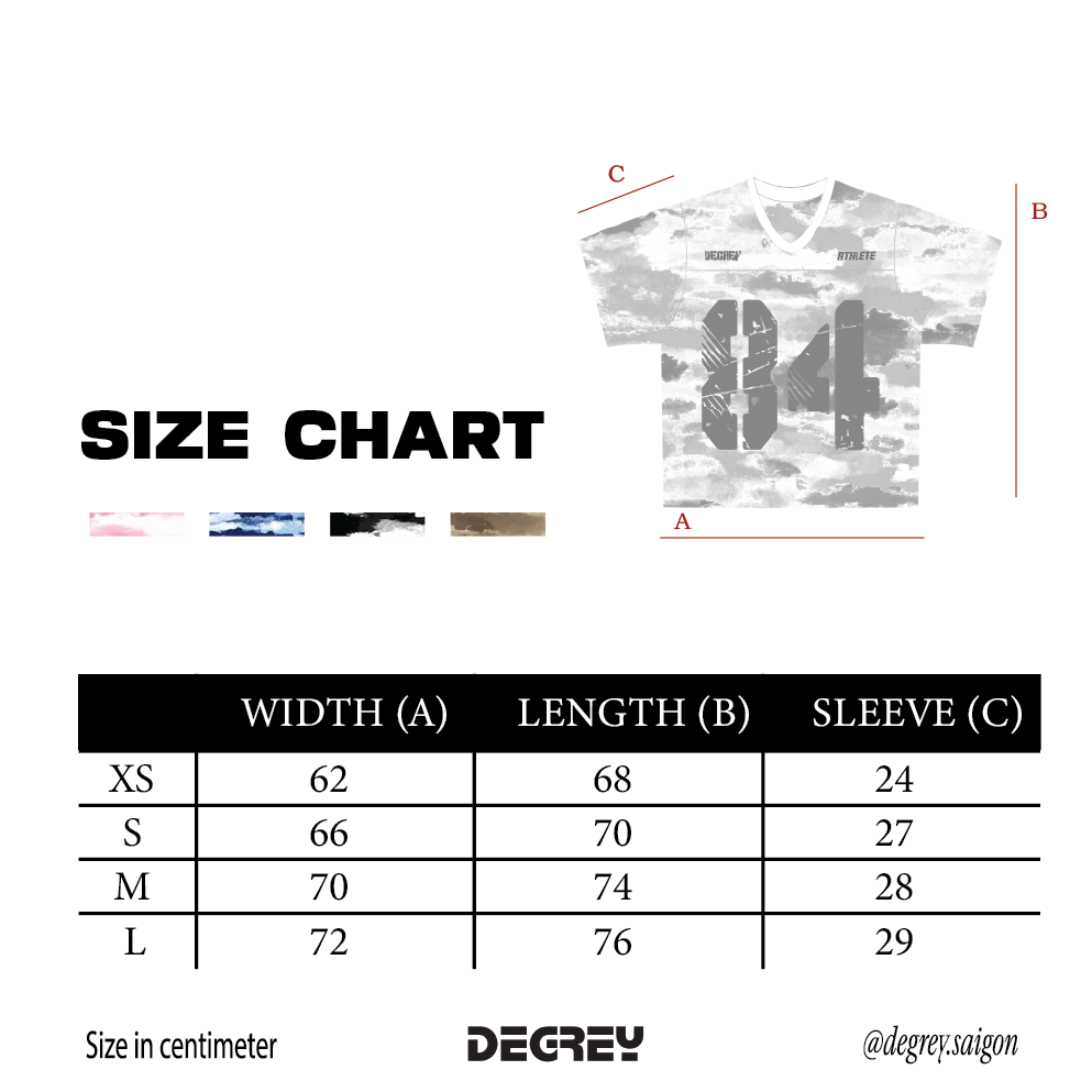  Áo thun Degrey Jersey cổ tim in hình thời trang thể thao nam nữ màu camo xám - JERCAMOXAM 