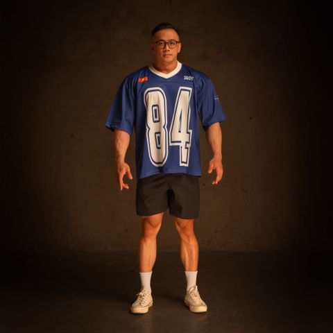  Áo thun Degrey Jersey cổ tim in hình thời trang thể thao nam nữ màu xanh- JERX 