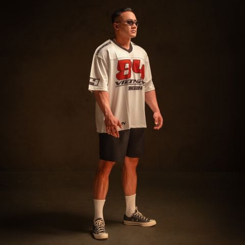  Áo thun Degrey Jersey cổ tim in hình thời trang thể thao nam nữ ss2 màu trắng- JERT2 