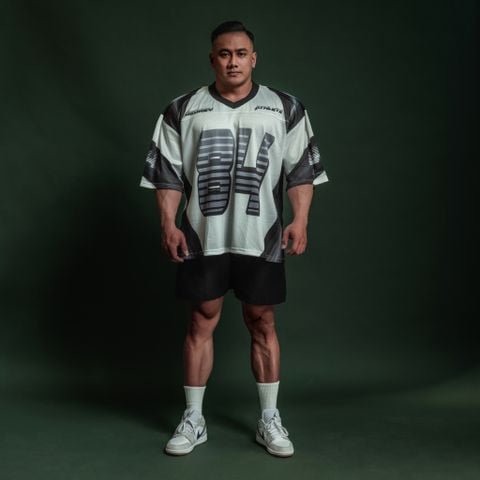  Áo thun thể thao Degrey Jersey Velocity 84 cổ tim màu xám - VELO 