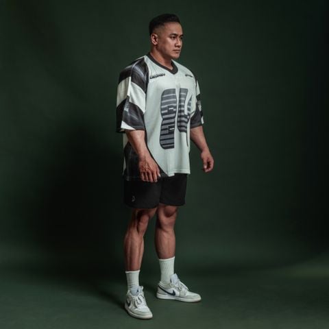  Áo thun thể thao Degrey Jersey Velocity 84 cổ tim màu xám - VELO 