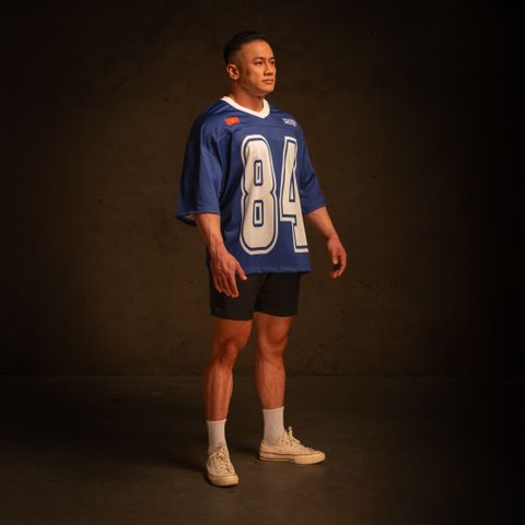  Áo thun Degrey Jersey cổ tim in hình thời trang thể thao nam nữ màu xanh- JERX 