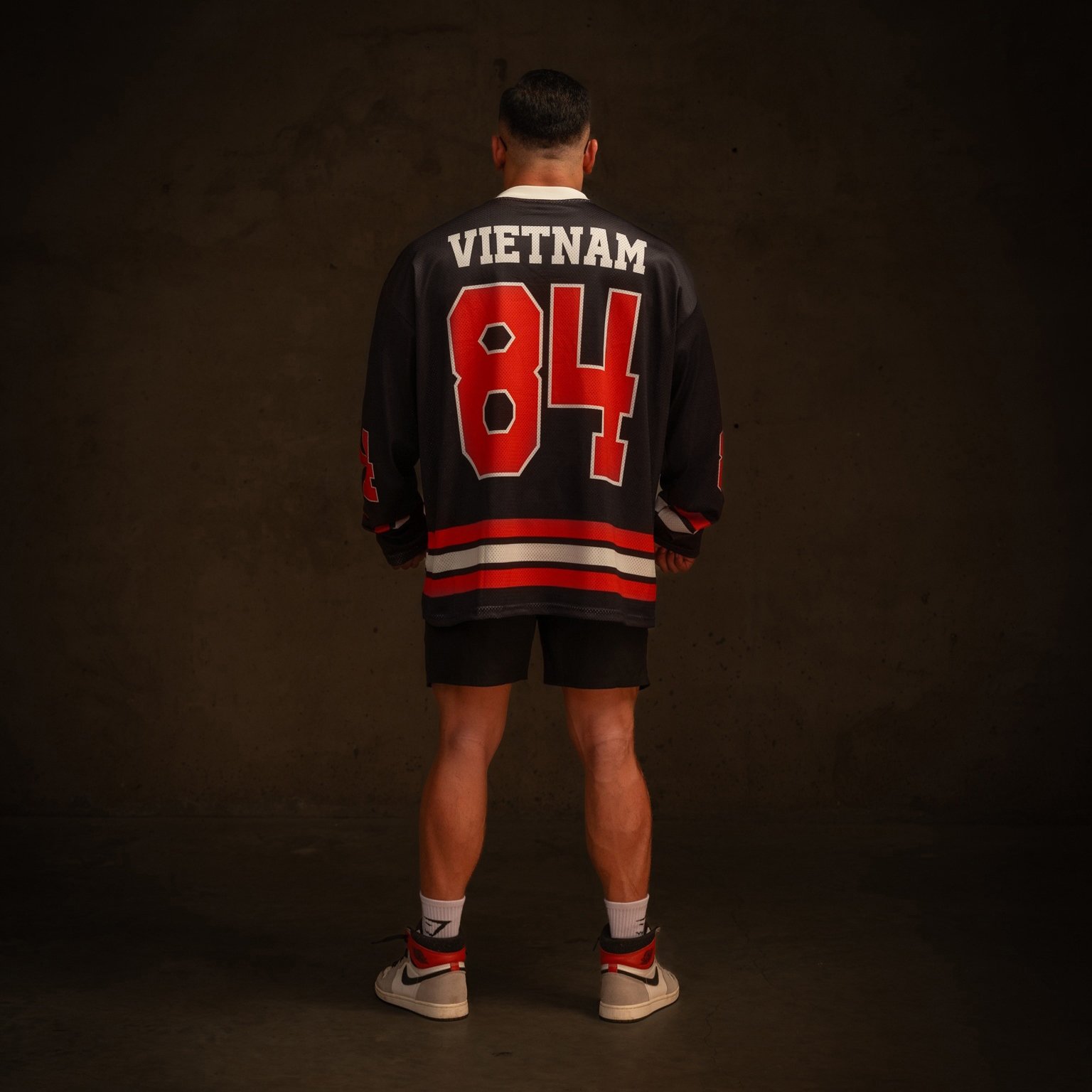  Áo thun tay dài Degrey Jersey long sleeve cổ tim in hình thời trang thể thao nam nữ màu đen- JERLONGD 