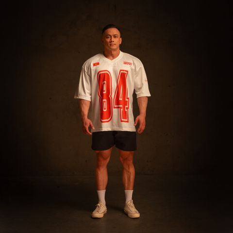  Áo thun Degrey Jersey cổ tim màu trắng thời trang thể thao - JERT 