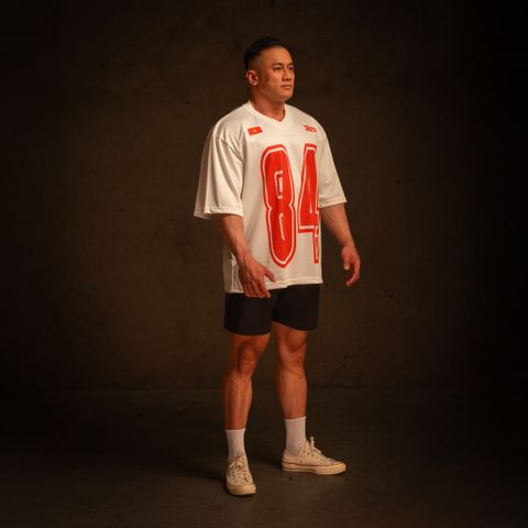  Áo thun Degrey Jersey cổ tim màu trắng thời trang thể thao - JERT 