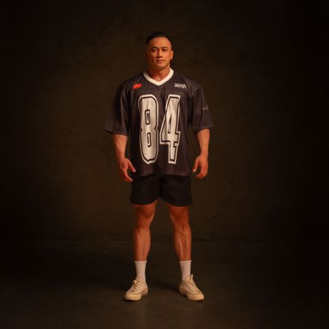  Áo thun Degrey Jersey cổ tim màu đen thời trang thể thao - JERD 