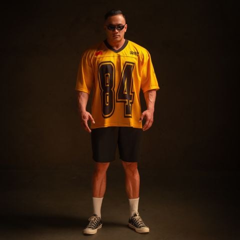  Áo thun Degrey Jersey cổ tim in hình thời trang thể thao nam nữ màu vàng- JERV 