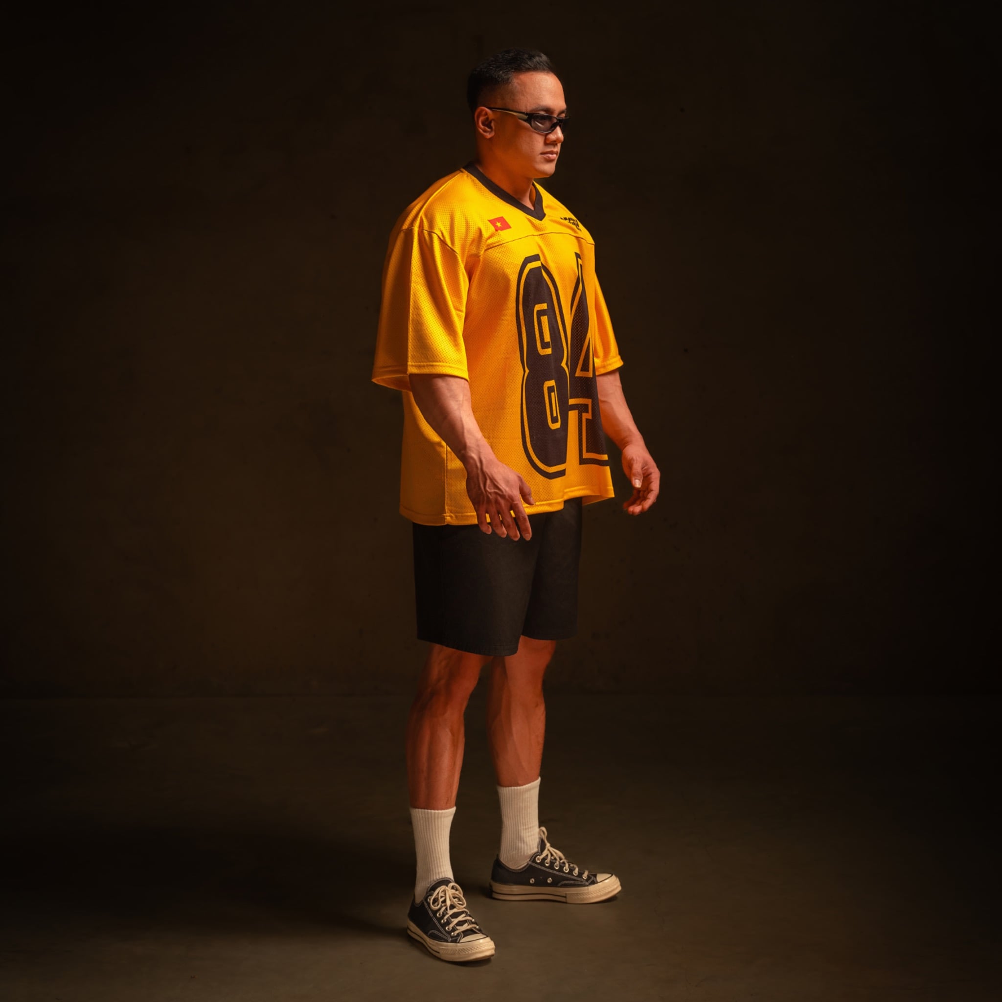  Áo thun Degrey Jersey cổ tim in hình thời trang thể thao nam nữ màu vàng- JERV 