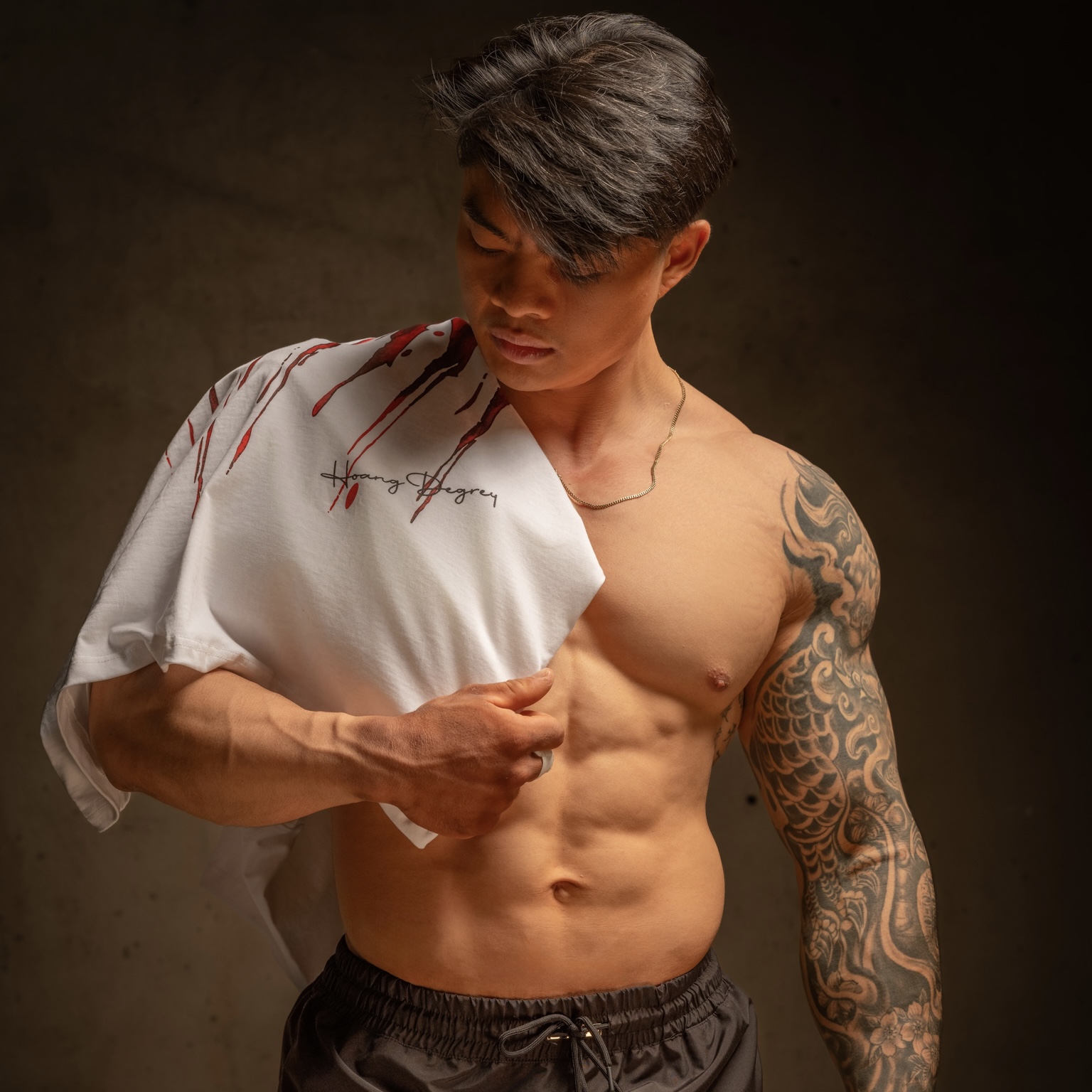  Áo thun Degrey thiết kế phong cách oversize màu trắng in hình big logo Degrey Paint thời trang nam nữ - PAINTT 