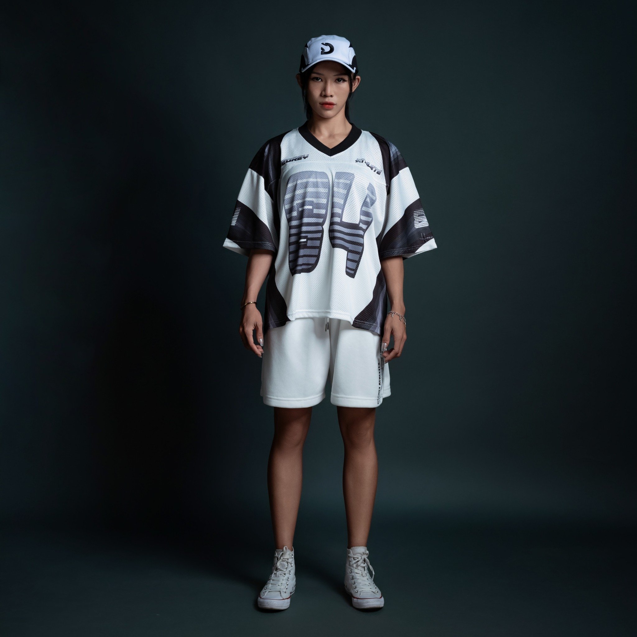  Áo thun thể thao Degrey Jersey Velocity 84 cổ tim màu xám - VELO 