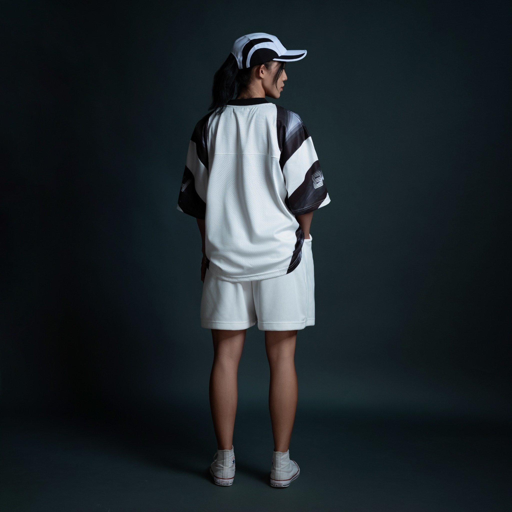  Áo thun thể thao Degrey Jersey Velocity 84 cổ tim màu xám - VELO 