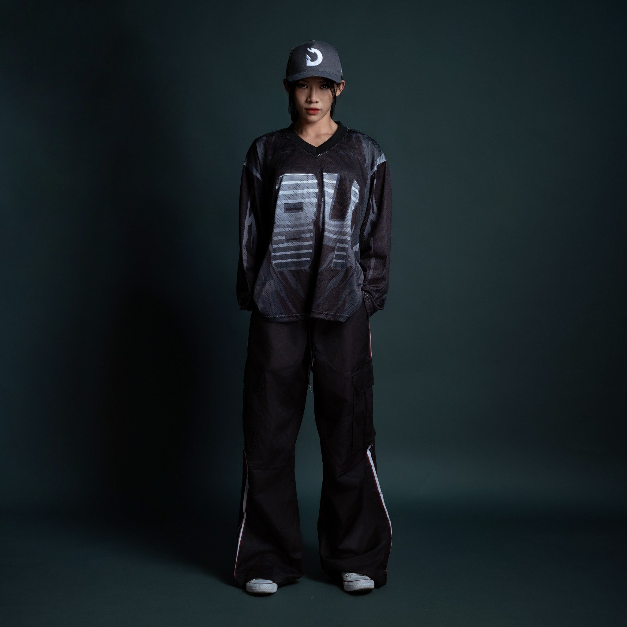  Áo thun tay dài màu đen Degrey Jersey long sleeve cổ tim thời trang thể thao Dark Fire Velocity - LONGDARK 
